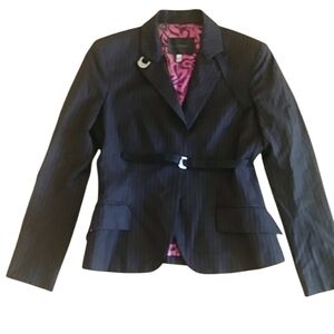 RARE vintage John Richmond Sex Lies Religion pink pin striped blazer jacket